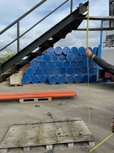 Fixed Steel Stairs with Hand Rail